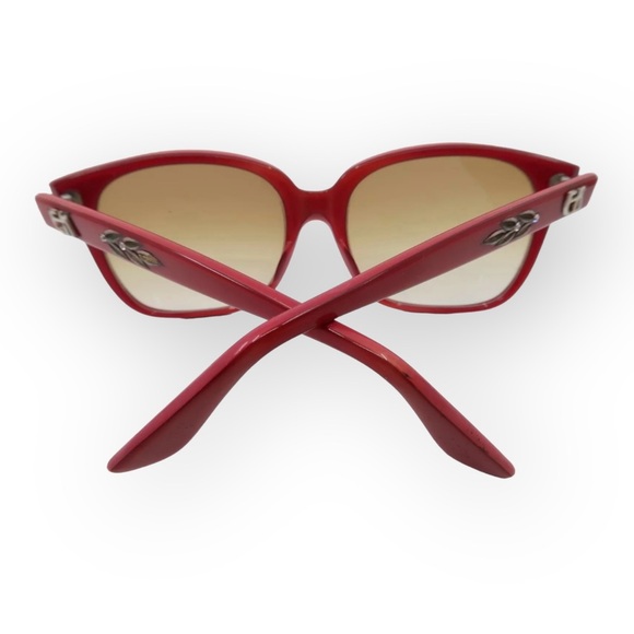 Vintage Emmanuelle Khanh Paris Sunglasses Burgundy w/Hand Carved Flowers, France main image 7